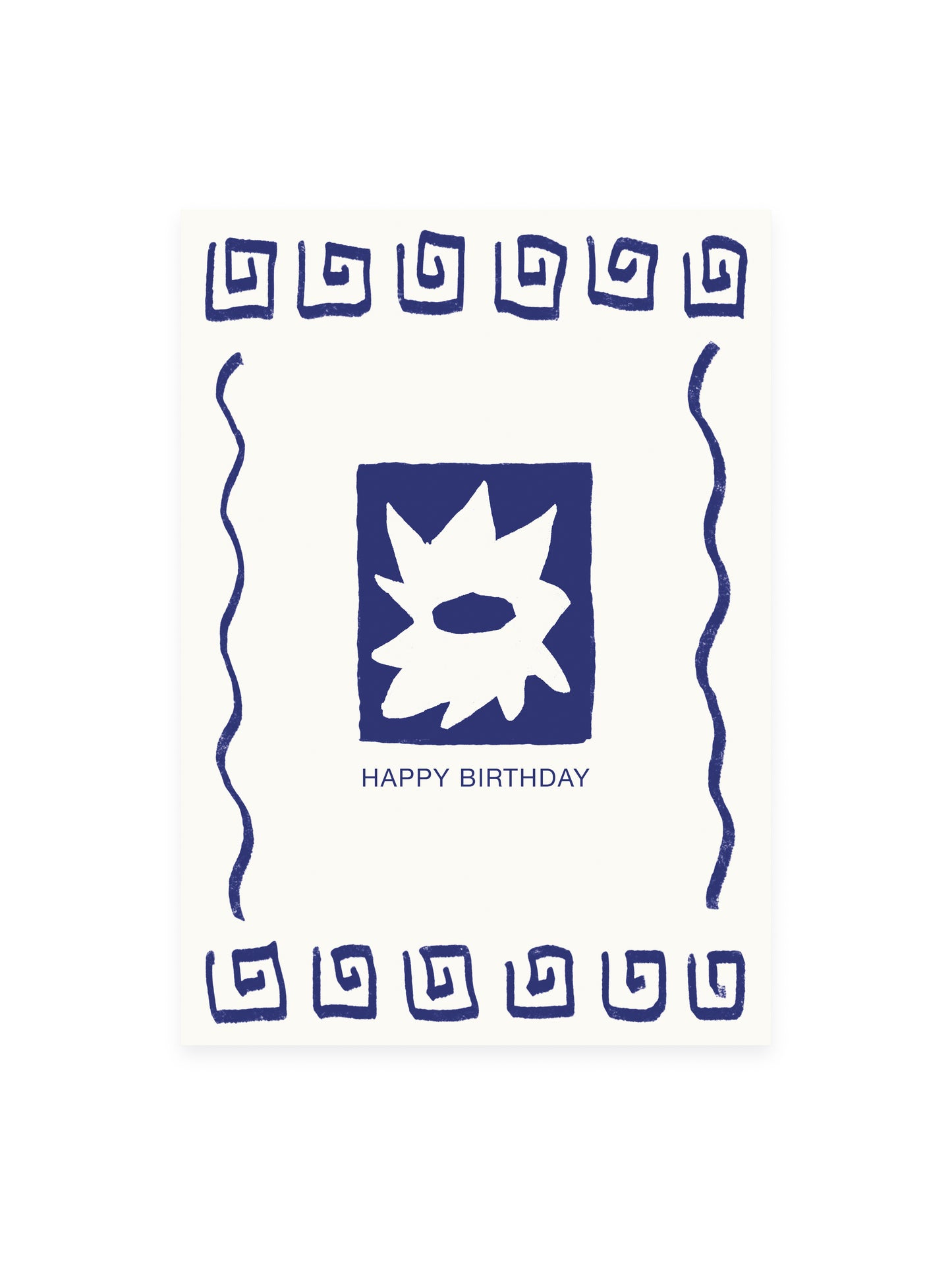 Postcard 'HAPPY BIRTHDAY' blue (risography)