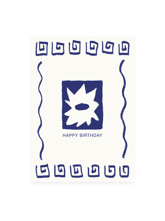 Postcard 'HAPPY BIRTHDAY' blue (risography)