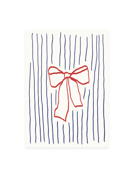 Postcard Bow and Stripes (Risography)