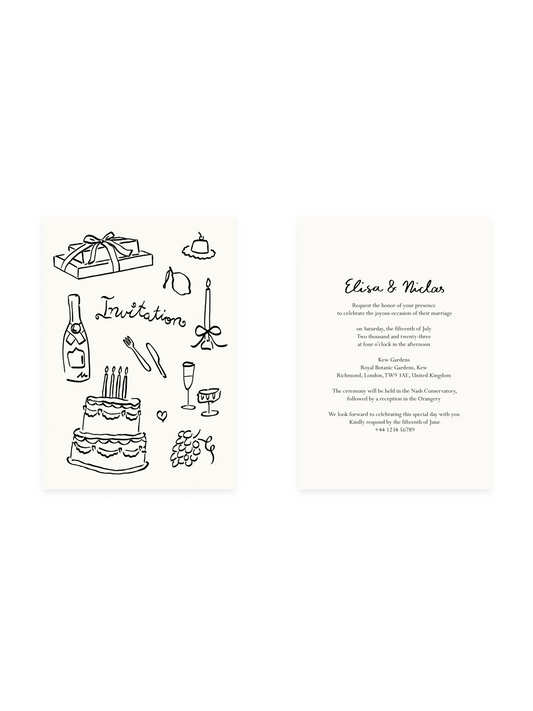 Personalized Wedding Invitation 'Invitation' (Risography)